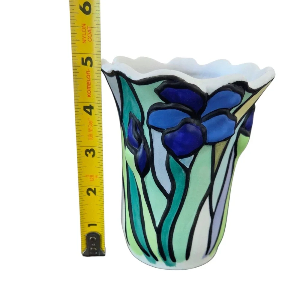 Vintage Porcelain Bisque Tealight Candle Holder‎ IRIS Hurricane Lamp Shade Cover